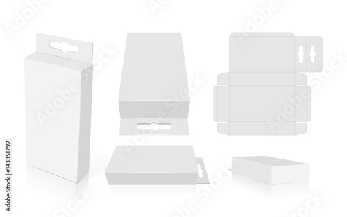 Box for your design and logo. Easy to change colors. Mock Up. Vector EPS10
