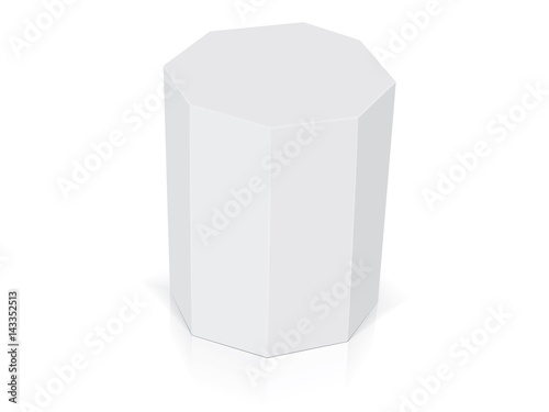 Octagonal box for your design and logo. It's easy to change colors. Mock Up. Vector EPS 10