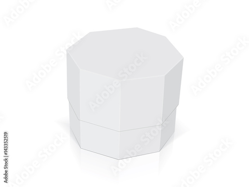 Octagonal box for your design and logo. It's easy to change colors. Mock Up. Vector EPS 10