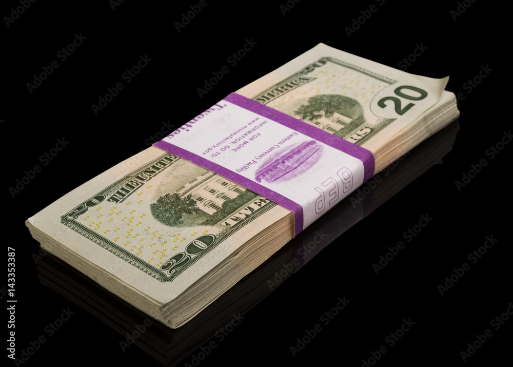 Money; Banknotes on a black background Money; Banknotes on a black background
