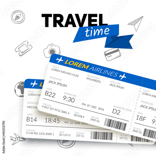 Tickets and travel badge.