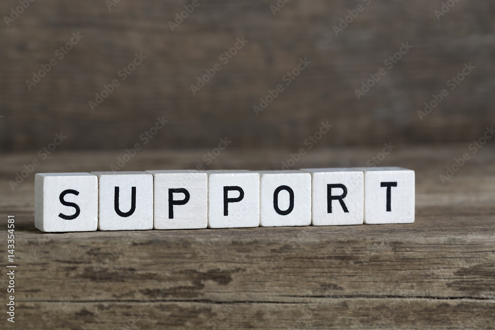 Fototapeta premium Support, written in cubes