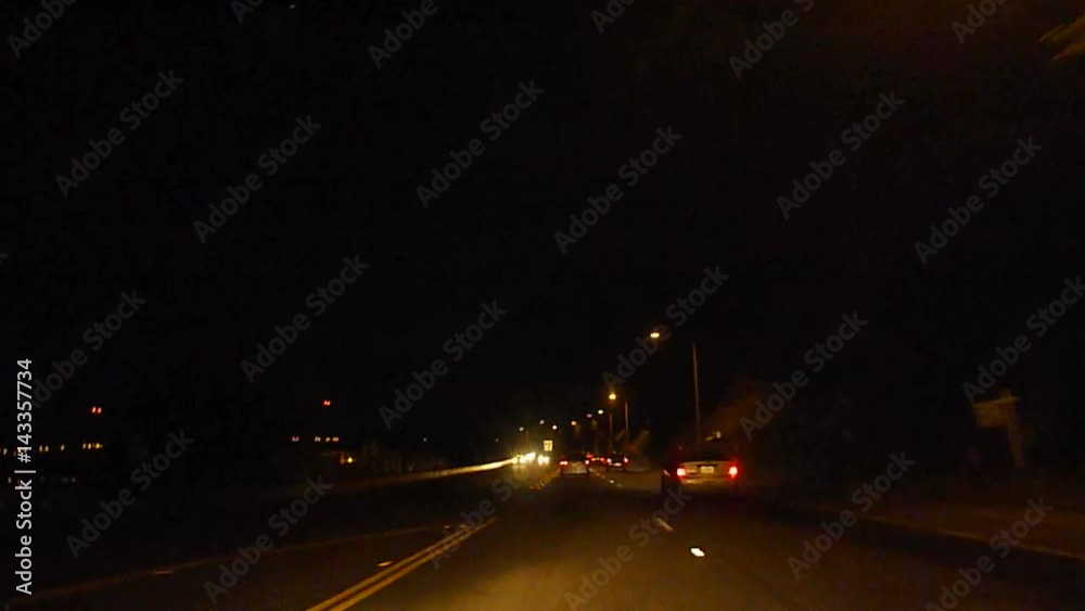 Driving point of view at night time lapse. Driving point of view at night time lapse.