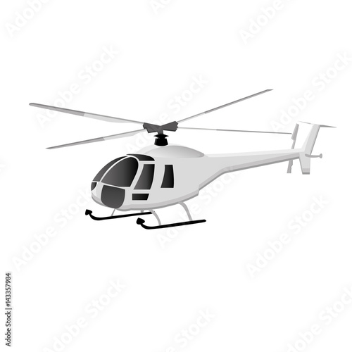 helicopter cartoon fly isolated
