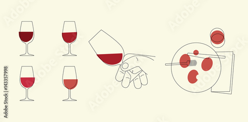 Wine tasting illustrations