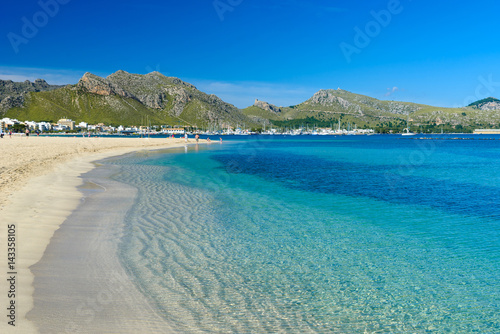 Fototapeta Naklejka Na Ścianę i Meble -  Port de Pollenca - beautiful beach and coast of Mallorca, Spain