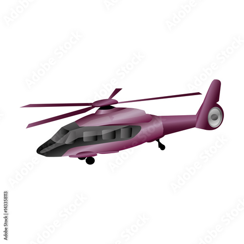 helicopter cartoon fly isolated