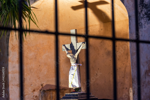Jesus Statue at Night