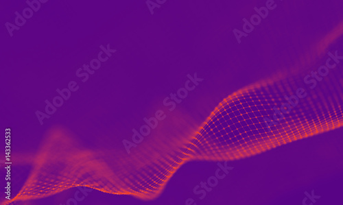 Abstract Purple Geometrical Background . Connection structure. Science background. Futuristic Technology HUD Element . onnecting dots and lines . Big data visualization and Business . © RDVector