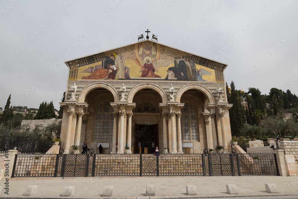 The Church of All Nations or Basilica of the Agony is a Roman Catholic church near the Garden of Gethsemane at the Mount of Olives in Jerusalem Israel.