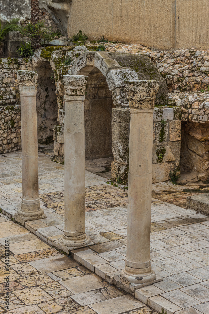 Cardo Maximus Roman Pillars. The remains of an ancient Roman pillars