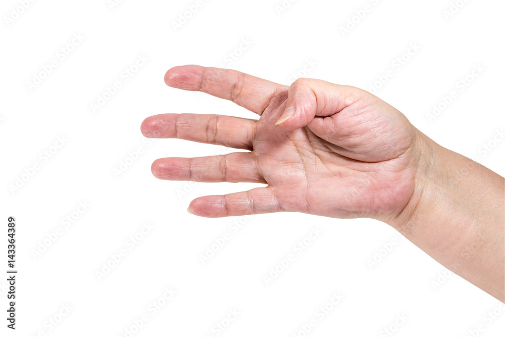 Fototapeta premium Hand gesture -four