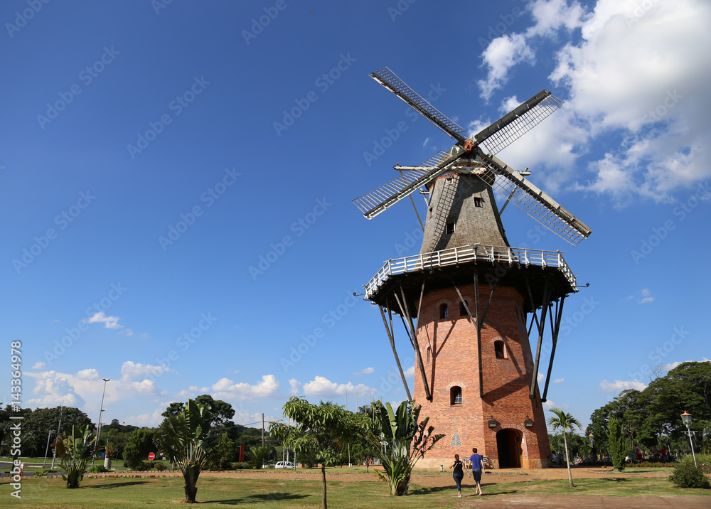 Mill in a sunny day in Holambra, Brazil.