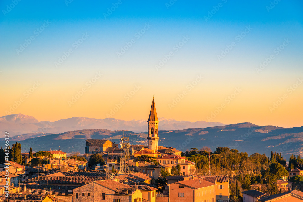 Obraz premium Scenic view of the italian city of Perugia in Umbria