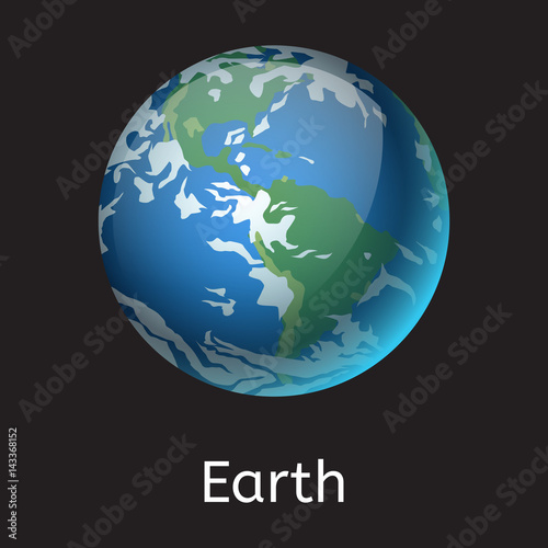 High quality space planet galaxy astronomy earth science globe orbit star vector illustration.