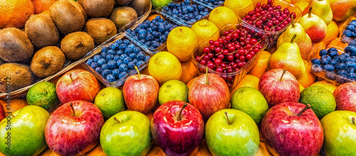 Fotografi Fruit Display in Market in Amsterdam