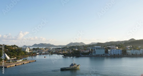 Castries, St. Lucia waterfront Coastal view of Castries, Sta. Lucia, West Indies