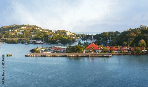 St. Lucia waterfront views Scenic view of Castries, Sta. Lucia from the dockside