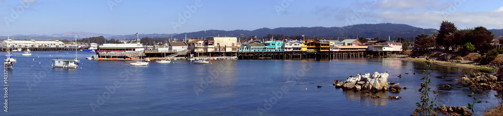 Panoramic of Monterey's Fisherman's Wharf Pier
