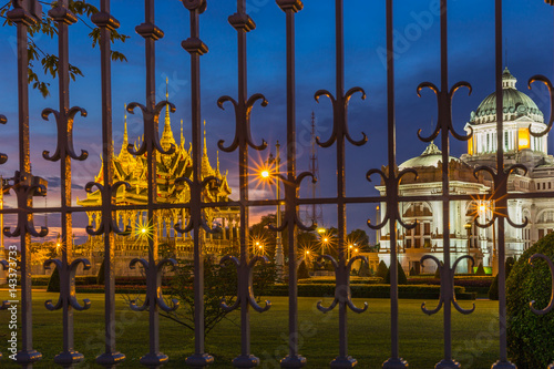 Ananta Samakhom Throne Hall with Barom Mangalanusarani Pavilion at the Royal Dusit Palace in Bangkok, Thailand photo