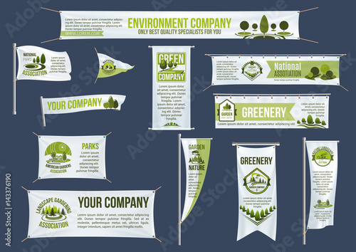 Pole and hanging banner template for eco business