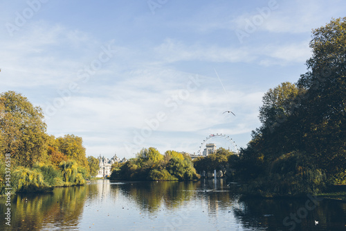 UK, England, London, Pond among trees in St James´s Park photo