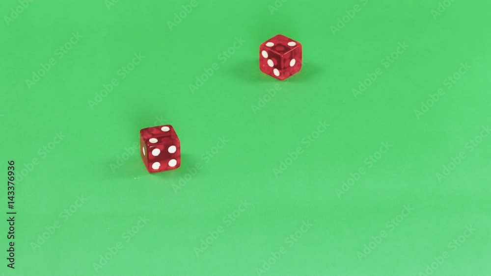 Dice on green background Dice on green background