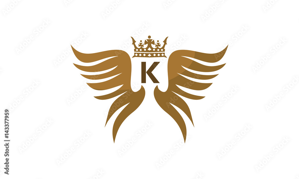 Wing Crown Logo Initial K Stock Vector | Adobe Stock