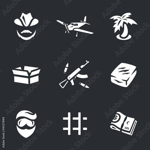 Vector Set of Drug lord Icons.