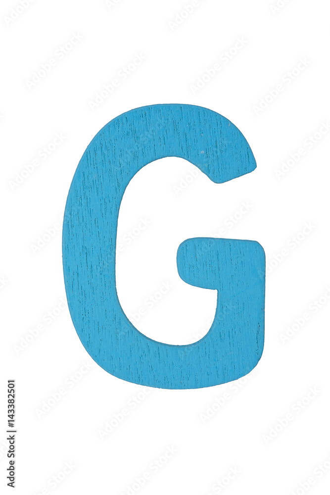 Blue wooden letter G isolated on white background with clipping path. Blue wooden letter G isolated on white background with clipping path.
