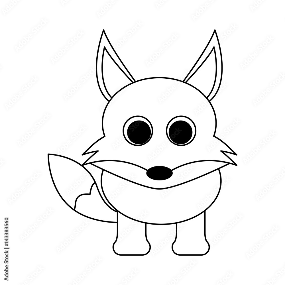 fox animal cartoon icon over white background. vector illustration fox animal cartoon icon over white background. vector illustration