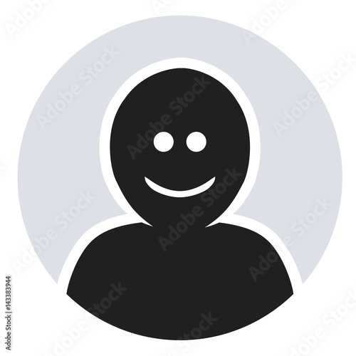 Runder Avatar-Button / schwarz-weiß, Vektor, freigestellt