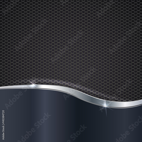 Elegant metallic background. Color polished texture with highlights and glow on the background of metal mesh