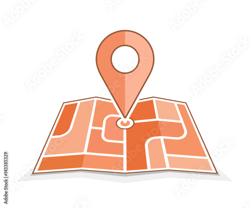 Vector icon for address and contact web page. Geo pin