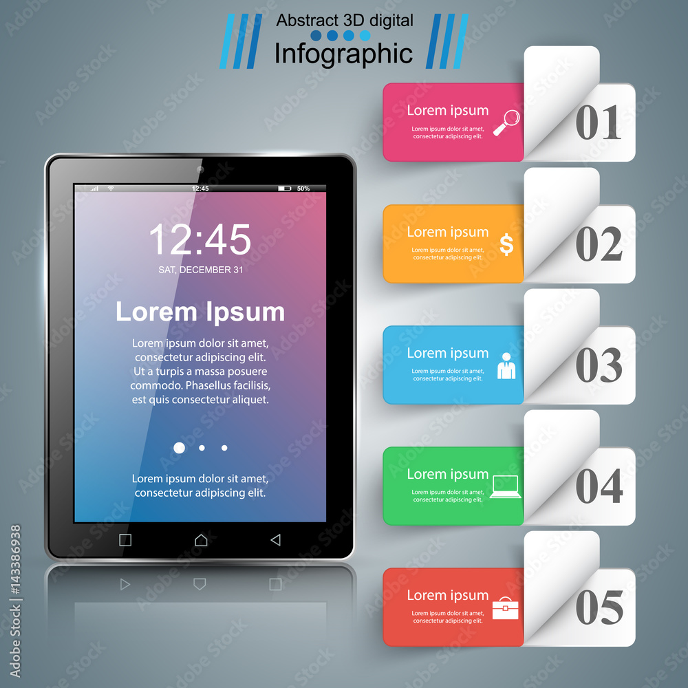Tablet infographic. Smartphone icon. Tablet infographic. Smartphone icon.
