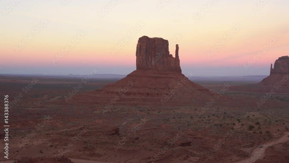 Panning view of Monument Valley at sunset. Panning view of Monument Valley at sunset.