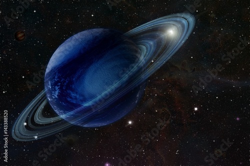 The gas giant in space space background . far sphere .  solar system    Elements of this image furnished by NASA . . 