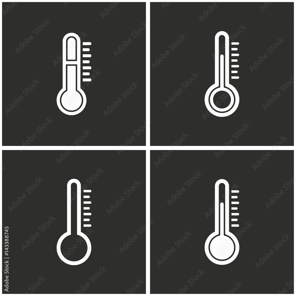 Thermometer icon set. Thermometer icon set.