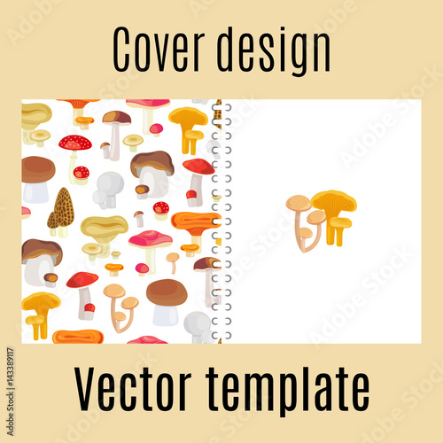 Cover design with forest mushrooms pattern