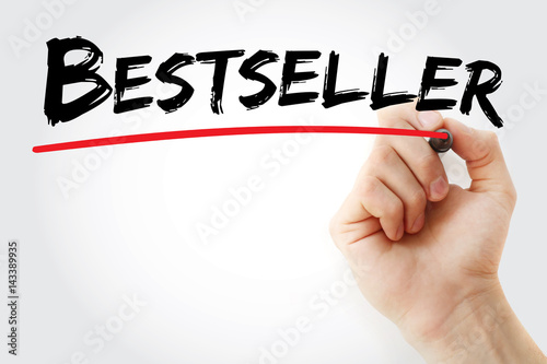 Hand writing Bestseller with marker, concept background
