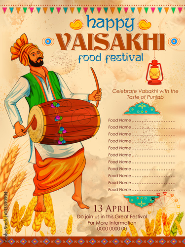 Happy Vaisakhi Punjabi festival celebration background
