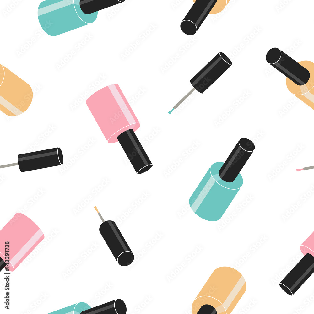Pastel nail polish seamless pattern Pastel nail polish seamless pattern