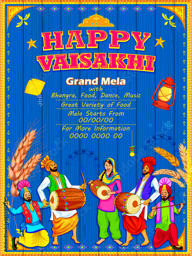 Happy Vaisakhi Punjabi festival celebration background