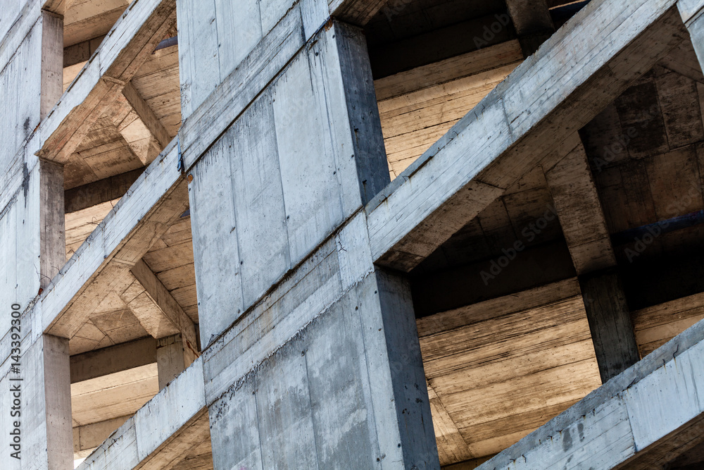 Modern concrete building structure under construction Modern concrete building structure under construction