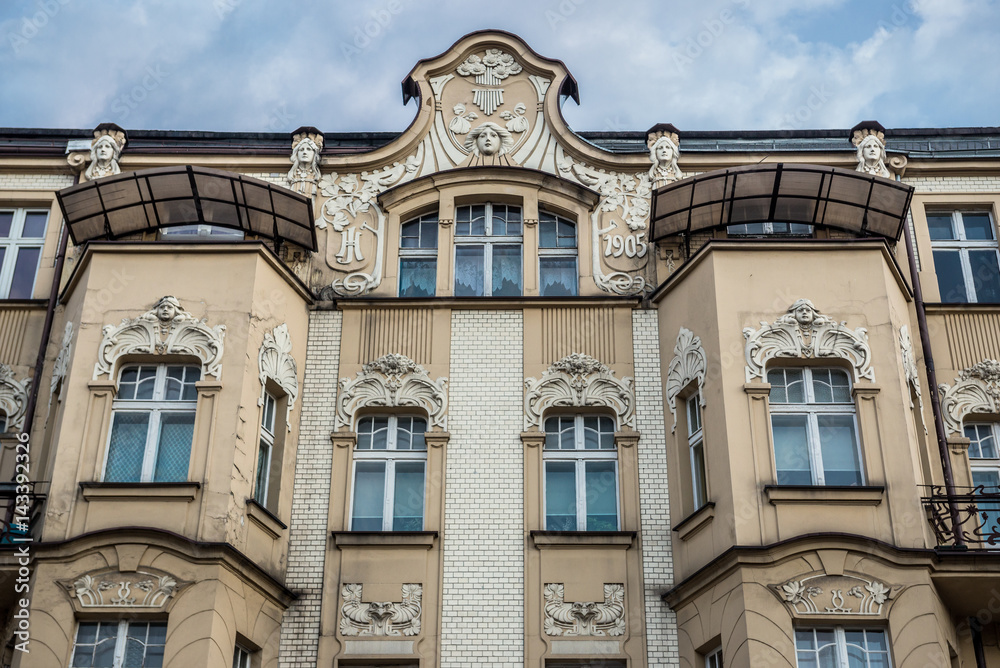 Old apartment house in Katowice city, Poland