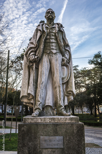 Ramalho Ortigao monument in Porto city in Portugal
