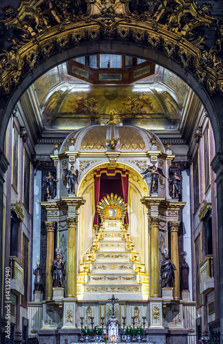 Bye-altar in Congregates Church also know as Church of Saint Anthony in Porto city, Portugal