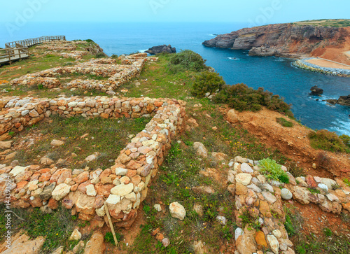 Summer Atlantic rocky coast (Algarve, Portugal).