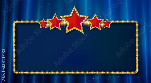 Retro frame with five stars