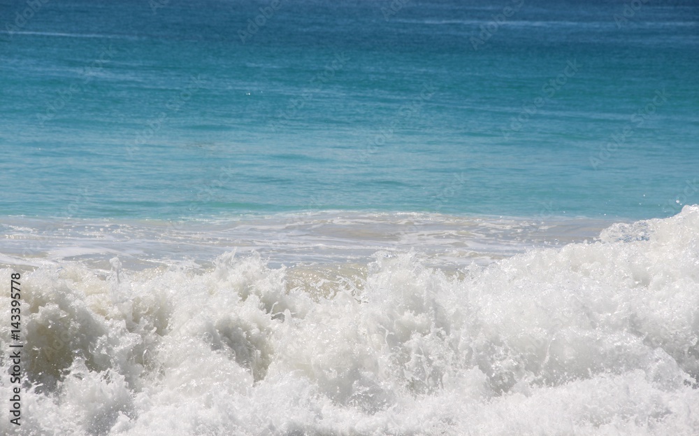 Wave Breaking, Anse Lazio, Praslin Island, Seychelles, Indian Ocean, Africa
